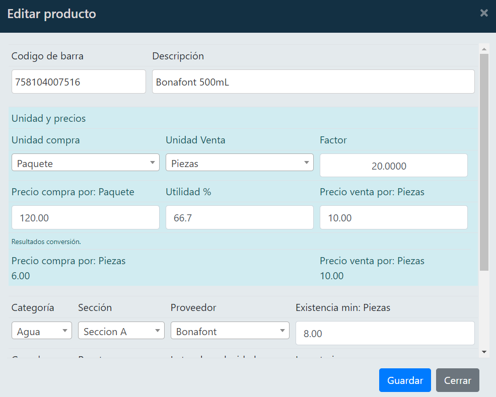 Pantalla de la ventana principal